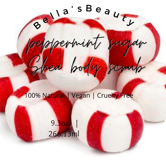 Peppermint Sugar Shea body scrub￼